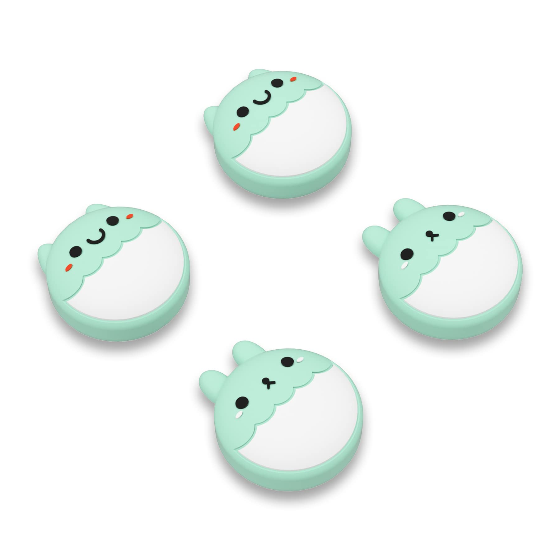 eXtremeRate PlayVital Capuchon Joystick pour Switch/OLED Joycon Cover de Stick,Thumb Grip Caps pour Nintendo Switch Lite,Prise de Pouce-Vert Écume,Lapin&Écureuil