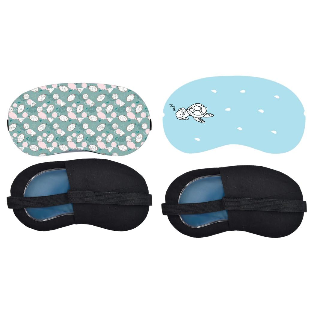 Aoxeria Mint Seashell Pattern, Minimal Fish Sky Sleeping Mask Combo, Soft Comfortable Light-Blocking Eye Cover for Women, Men & Kids, Reusable Blindfold for Night Sleep, Nap, Travel (Pack of 2)-image-22