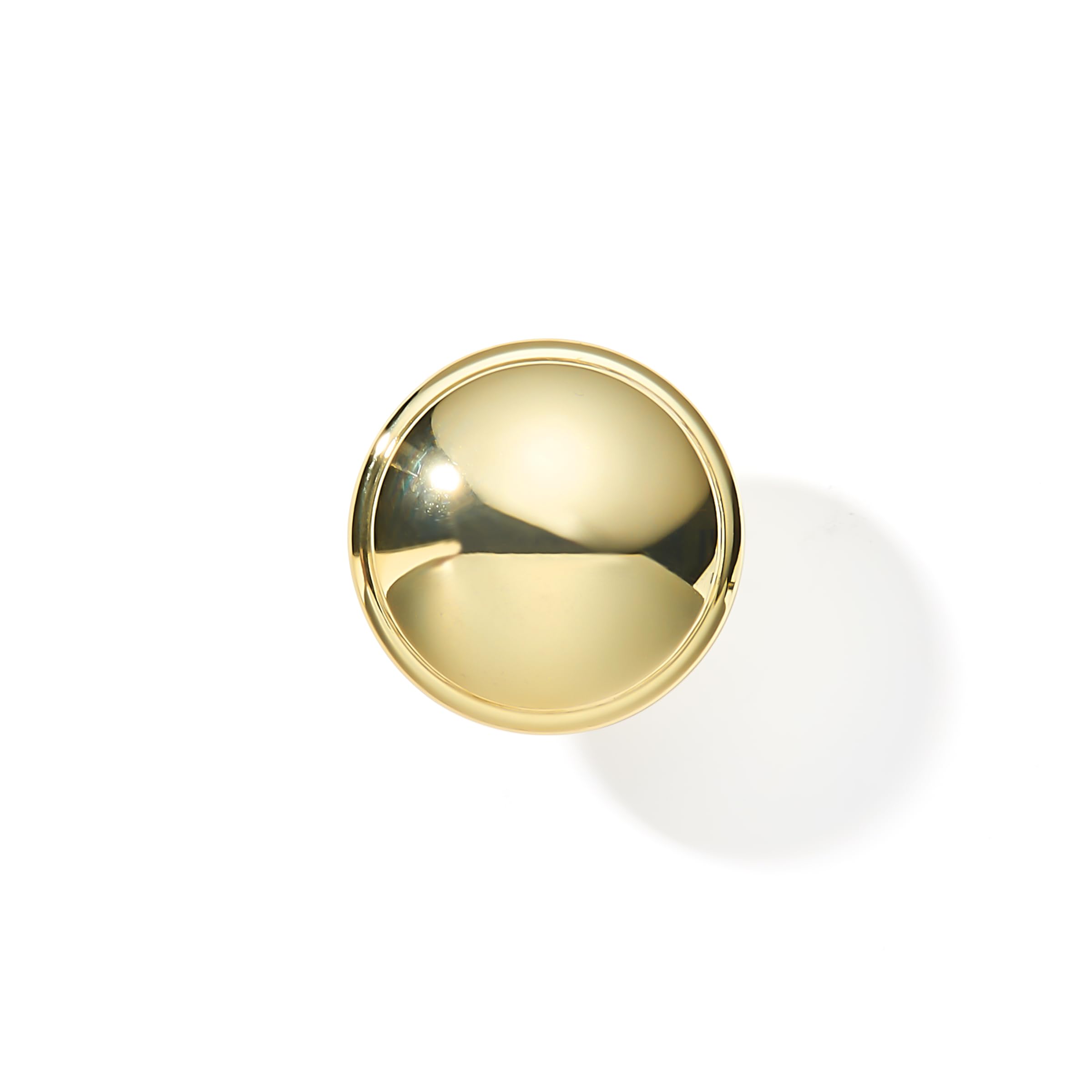 KHTUMEWARE-157 Round Knob, Polished Gold, 1-3/8 in (35 mm), 10-Pack in Polished Gold — KHTUMEWARE