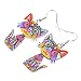 Acrylic Drop Cat Earrings Pets Funny Design 7 Color Lovely Gift For Women By The Bonsny (Multicolor)