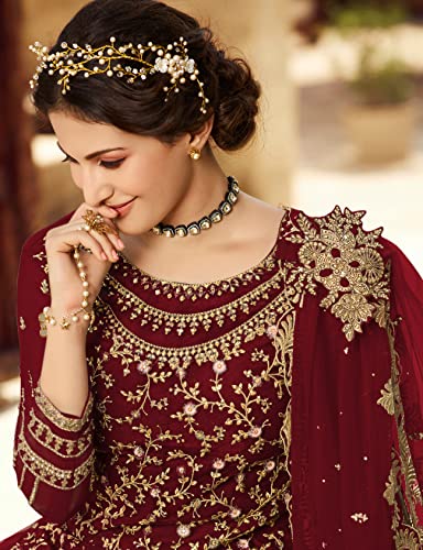 Exclusive Designer party wear Pakistani Bridal Embroidery Net dress with skirt bottom for women - 150304