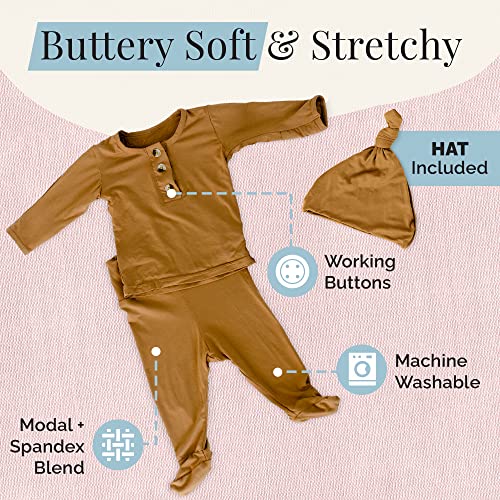 Coming Home Outfit and Hat Set for newborn boy and newborn girl, soft and stretchy gender neutral baby clothes, layette3