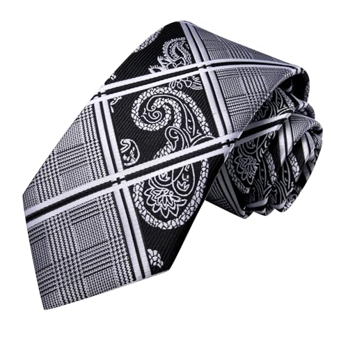 Image of Hi-Tie Men 63inches Tie Set Extra Long Necktie Paisley Tie Pocket Suqare Cufflinks Big and Tall Men Tie