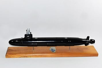 Squadron Nostalgia LLC USS Illinois SSN-786 Submarine Model,US Navy, 20" Scale Model,Mahogany,Virginia Class Block III