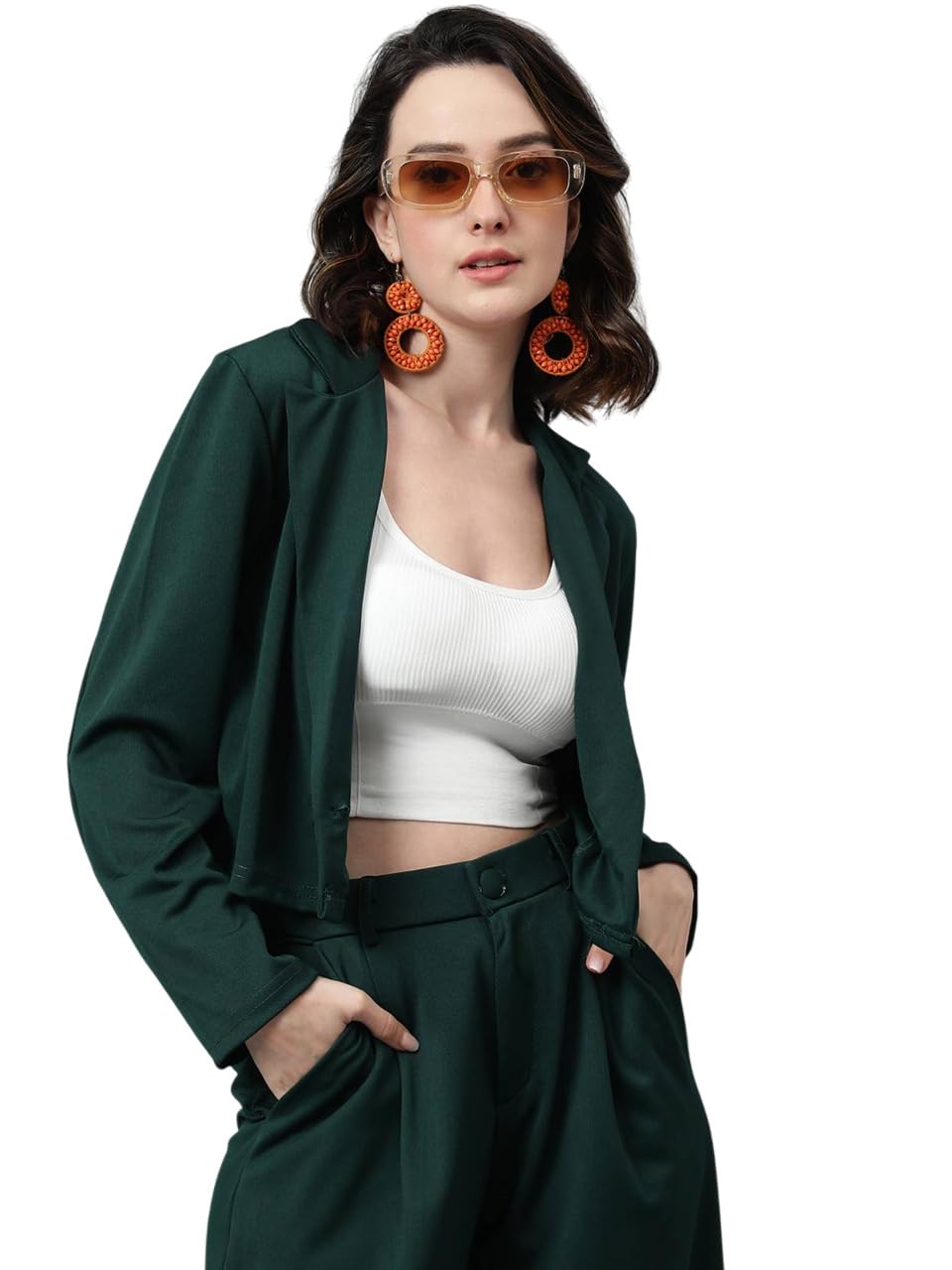 kotty Women's Solid Single Breasted Casual Blazer-picture-34