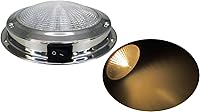 Vista 13 de Pactrade Marine Luz de Cúpula 12V - Lente de 3 Pulgadas, LED Blanco Cálido Luz de Barco de Acero Inoxidable con Interruptor de Palanca Integrado