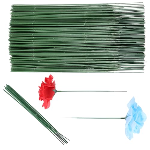 Jeffdad 100 Pcs Floral Stem Wire, Artificial Flower Rod Gree