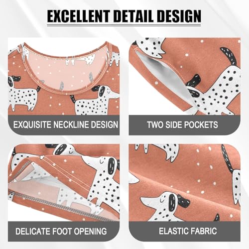 Dots Dogs Patterns Summer Cute Pajama Sets, Short Sets for Daily Wears and Sleep Wears4