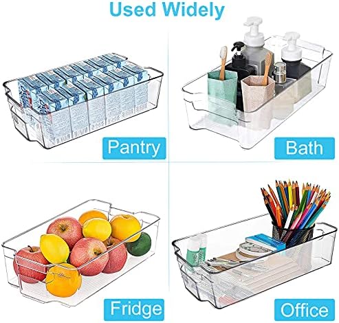 YooGun Fridge Organizers and Storage Bins, Multipurpose Kitchen Storage Containers, Clear Stackable Storage Boxes for Food Sorting in Refrigerators, Countertops Bathroom and Pantry (8 pcs)
