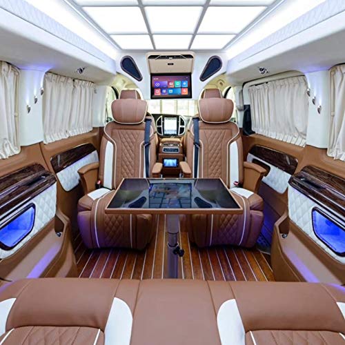 Car Roof Monitor, 19 Inch Car Roof Mount Flip Down Overhead Multimedia Player Ceiling Tv Hdmi Compatiable With Remote Control For Android 9.0(Beige) 19 In Drop Down Car Tv/Dvd #TOP5