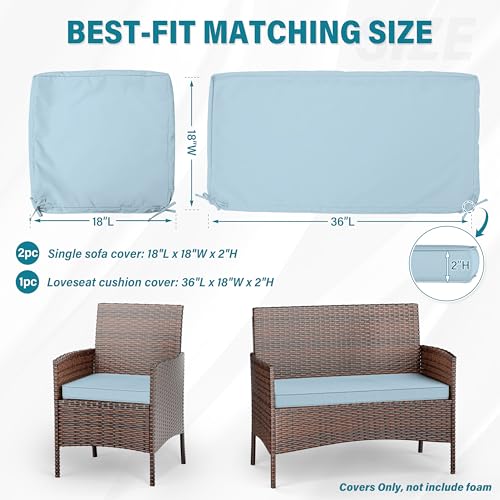 Pakunoda 3 Pack Outdoor Patio Cushions Replacement Covers Waterproof by Pakunoda - Used condition - Image 2