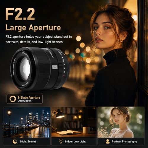 Image of Viltrox AF 90mm F2.2 EVO APS-C Prime Lens for Fuji X-Mount Cameras | Portrait Telephoto,F2.2 Large Aperture,HD Nano Multi-Coating,18.6 Angle,325g Lightweight,STM Autofocus,58mm Filter Thread