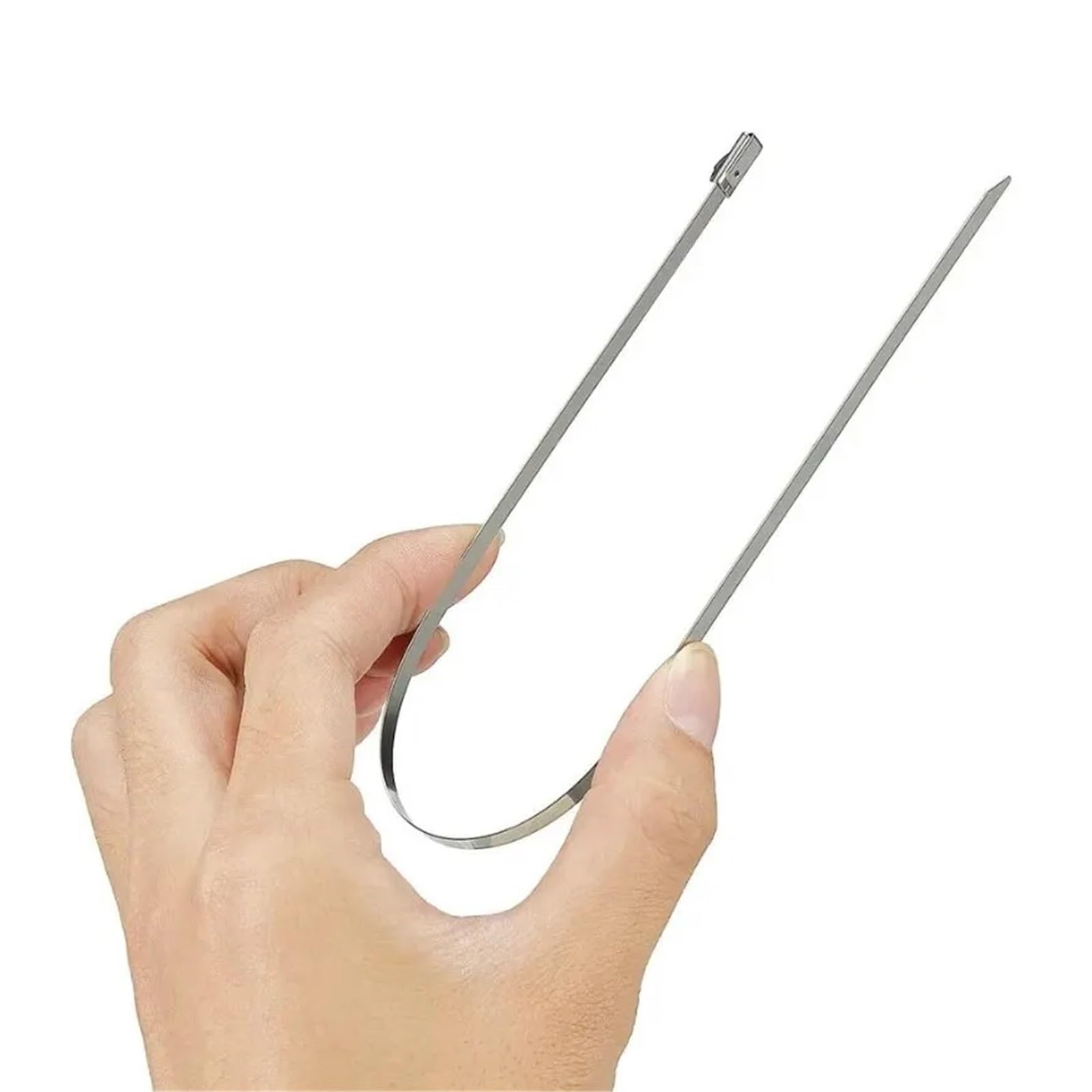 Metalowe opaski kablowe, Metalowa opaska zaciskowa kulkowa ze stali nierdzewnej 304, samoblokująca, szerokość 4,6 mm, opakowanie 5 rozmiarów, wysoka temperatura(100pcs 100x4.6mm)
