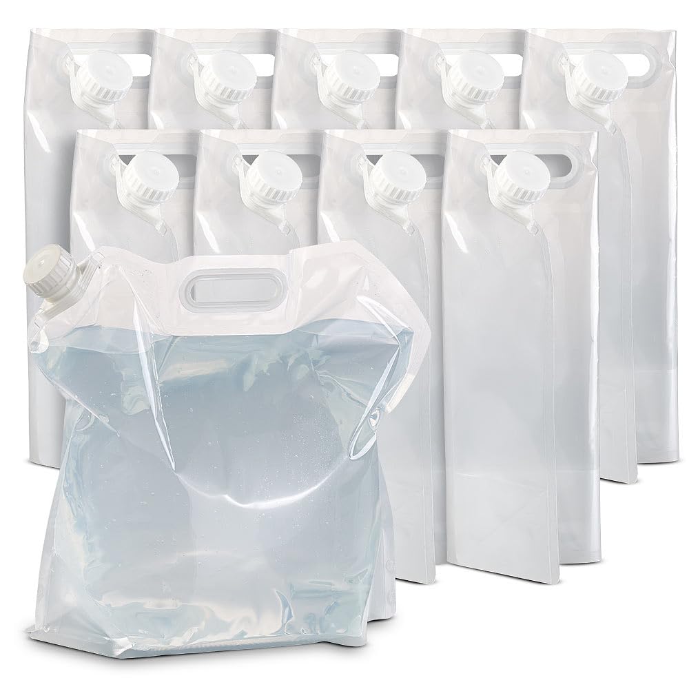 Semptec Urban Survival Technology Camping-Kanister faltbar: 10er-Set Faltbare Wasserkanister mit Tragegriff, je 10 Liter (Trinkwasserkanister Camping, Frischwasserkanister)