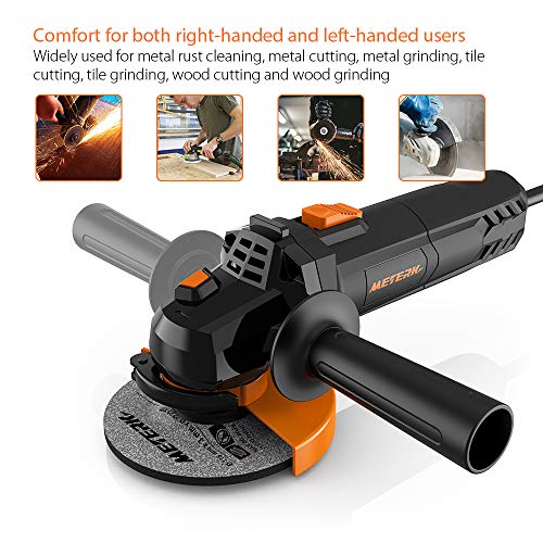 Electric Angle Grinder Meterk 6A 4-1/2inch with 115mm 3 Grinding Abrasive Wheels 3 Cutting Abrasive Wheels