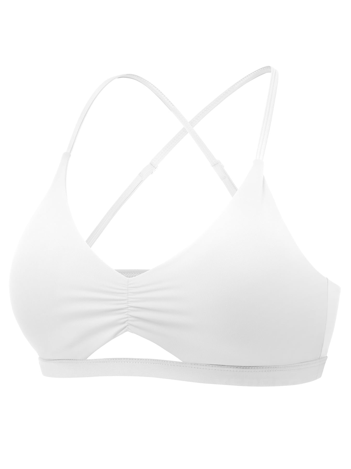 YEOREO Women's Sports Bras Chilene Strappy Criss Cross Open Back Low Impact Removable Cups Gym Yoga Workout Bra