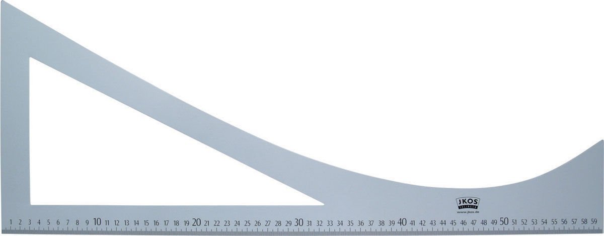 Risvolto Winkel, Schneider righello, Curva Righello in alluminio o in metallo leggero, dimensioni 60 cm x 24 cm, spessore 0,5 cm Top qualità Aluminiumsilber