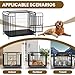 Vohala 42 Inch Secure Dog Crate for Medium Dogs，Unbreakable and Rust-Proof Kennel with Removable Wire Tray and Wheels