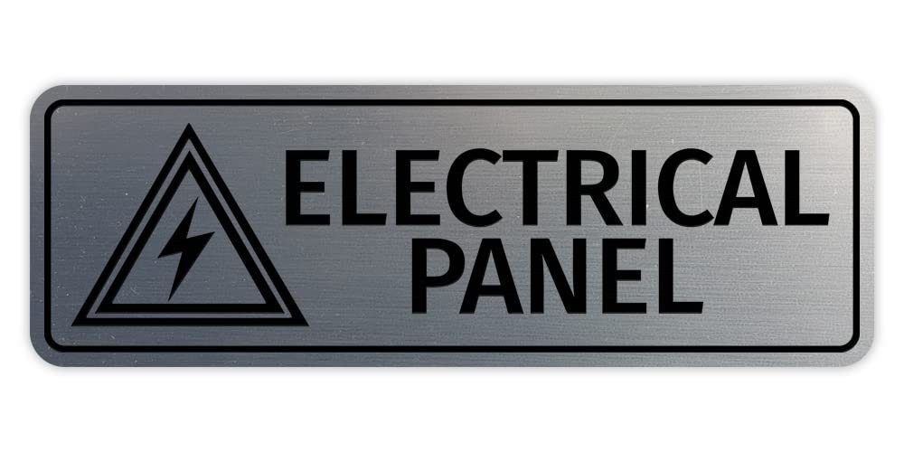 Standard Electrical Panel (Lightning) Sign (Brushed Silver) - Medium