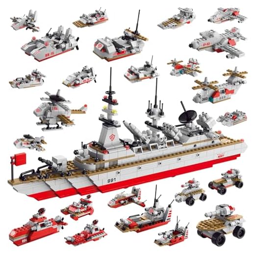 Sitodier STEM Building Set Toy | 811pcs Construction 25 in 1 Cruiser Ocean Ship Building Toy for 6 Years Up Boys | 25 Models Engineering Building Bricks Kit for Kids Ages 6 7 8 9 10 11 12 Years Old