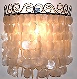 Abmessungen: 42*45*20 cm, Eine wunderschöne Wandlampe aus Muschelplättchen und zu gleich auch Windspiel