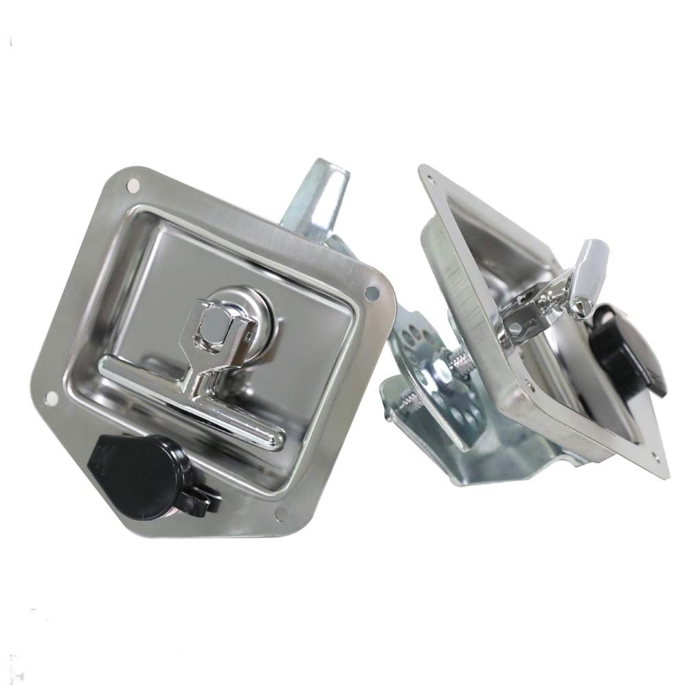 2Pcs Trailer Door Latch THandle Lock Highly Polished Stainless Steel