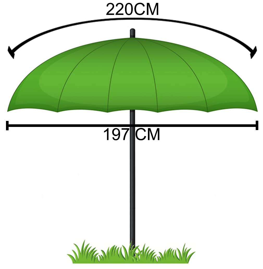 Hokkaido - Paraguas de pesca de 250 cm con soporte para paraguas, material protector contra la lluvia y los rayos UV, 4 hombres y equipaje de carpa, incluye Etui 15036