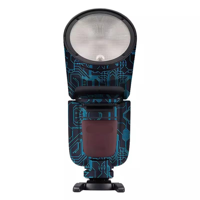 Autocollant pour Godox V1 Pro - Film vinyle anti-rayures motif circuit bleu pour flash