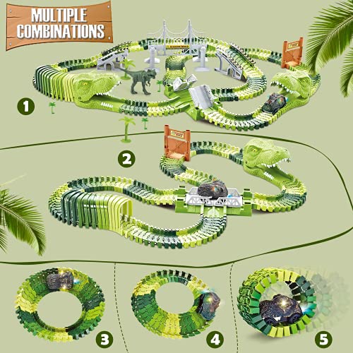 VATOS-Jouet De Voiture De Course De Requin Pour Garçons Et Filles, Piste Flexible Pliable, Voitures De Course, Train Océanique, Ensemble éducatif STEM Pour Enfants, 3 Ans Et Plus