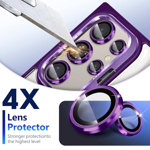 YZB Magnetic for Samsung Galaxy S24 Ultra Case, Purple | Compatible with MagSafe | Built-in Stand & Camera Lens Protector | Anti-Yellowing & Scratch-Resistant Crystal Clear Back Cover by YZB - Image 7