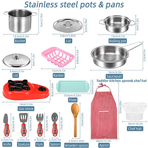 image for Skylety 42 Pcs Play Kitchen Accessories Kitchen Playset with Pot Pan S