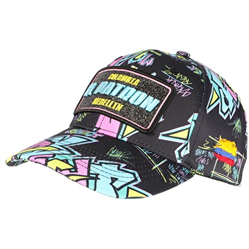 Casquette El Patron bleue et rose SKR style streetwear et baseball colombien