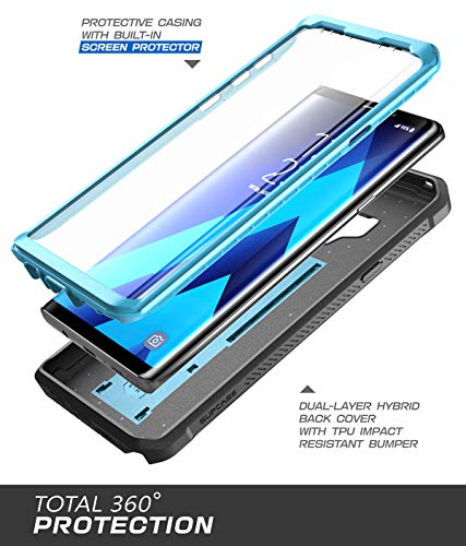 Supcase Unicorn Beetle Pro Series Phone Case For Samsung Galaxy Note 9, Full-Body Rugged Holster Case With Built-In Screen Protector For Samsung Galaxy Note 9 2018 (Blue) #TOP3