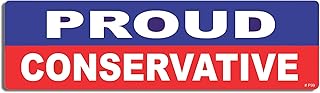 Gear Tatz - Proud Conservative - Political - Bumper Sticker - 8cm X 25cm - Professionally Made - Vinyl Decal