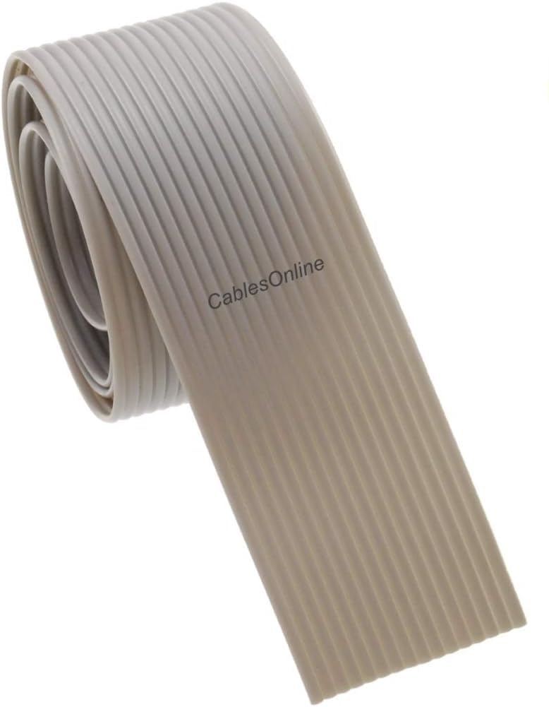 CablesOnline, 6ft Bulk 1.27mm Pitch 16-Wire Flat Ribbon Cable for 2.54mm IDC Connectors, FR-016-06