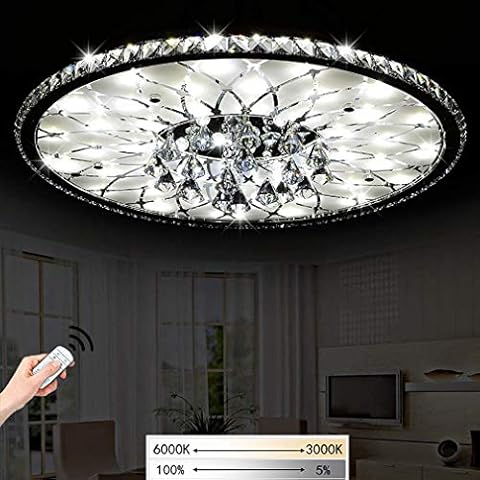 Moderne LED-Deckenleuchte Runde Deckenlampe Wohnzimmer Schlafzimmer Lampe LED Kristall Deckenleuchten Fernbedienung Esszimmer Lobby Küche Deckenbeleuchtung Kinderzimmer Leuchte 40W Cover