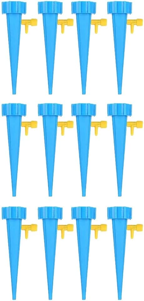 12PCS Automatic Drip Irrigation Tool Spikes Automatic Flower Plant Garden Watering Kit Adjustable Water Self-Watering Device(Blue)