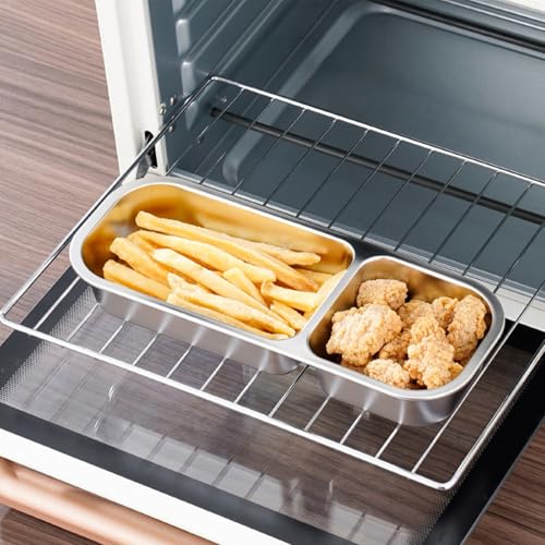 Image of Reusable Stainless Steel Snack Containers with Lids - 10.3 inch x 4 inch 3 Compartment Snackle Box, Leak-Proof Metal Snack Containers for Kids & Adults, Divided Food Storage Box (2 Compartment 2 Pack)