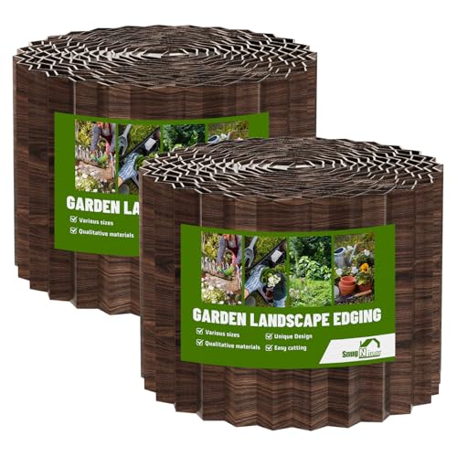 SnugNiture Corrugated Metal Garden Edging 4' x 50'-2 Pack, Sturdy Lawn Landscape Edging...