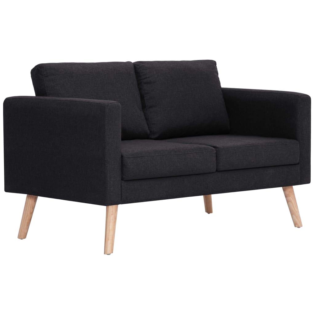 ARKEM Sofá de 2 plazas de Tela Negro Sofas De Salon SofáS De Dos Plazas Sofas para Espacios PequeñOs