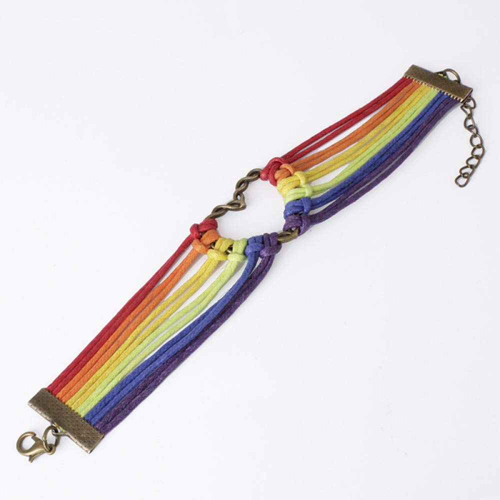 Pulsera de Cuero para Mujeres, Pulsera de Cuero Retro de múltiples de Cuero Colorida línea de Cera Multicapa Pulsera Tejida Pulsera Ajustable Accesorios de Ropa Personalizada joyería