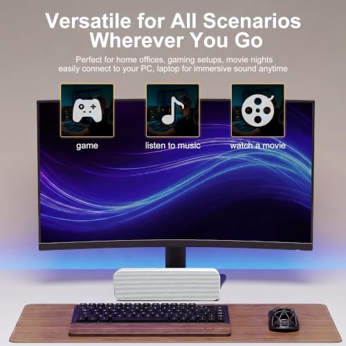 Altavoces de computadora para PC con Bluetooth 5.3 y entrada de 3.5 mm 7