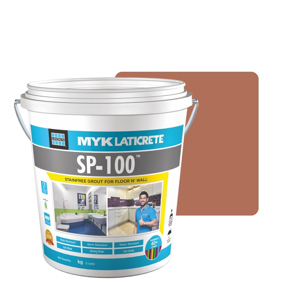 MYK LATICRETE SP-100™ Premium Epoxy Grout (6-Mayan Red, 5KG)-Stain & Germ Resistant & Water-Resistant-Food Grade CFTRI Certified Epoxy-Grout-Home, Kitchen & Bathroom-Floor & Wall Tile Joints