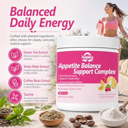 Image of Suiyilary Cutting Drink Mix Powder, Yerba Mate, Natural 9 Plant Extracts, Digestive Gut Healthy for Women Men, Sugar-Free, Raspberry Lemon 30 Servings