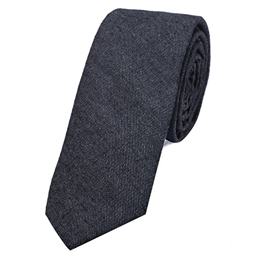 DonDon Corbata estrecha de algodón para hombres de 6 cm con look...
