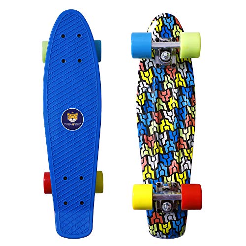 Tygatec® TS-9811 ABS Graffiti Skateboard 17″ x 5″ UK for Kids/Adults, Boys & Girls for Age Group 6 Years and Above (Multicolor Blue)