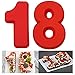 LIMEOW Stampo per Dolci a Forma di Numero 18 Stampo per Torta in Silicone Rosso Numero Tortiera Silicone Compleanno Stampi Numero 10 Pollici Stampo in Silicone per Compleanno Anniversario Matrimonio