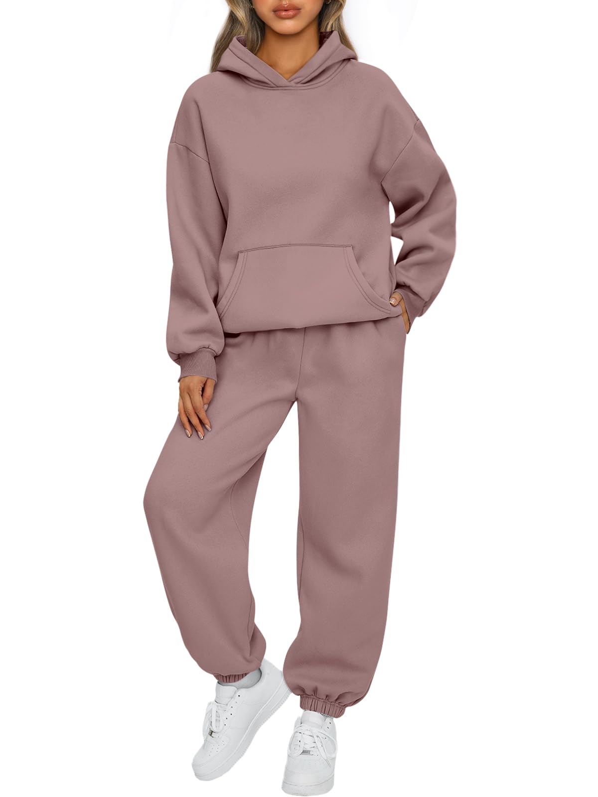 AUTOMETWomens 2 Piece Outfits Lounge Hoodie Sweatsuit Sets Oversized Sweatshirt Baggy Fall Fashion Sweatpants with Pockets