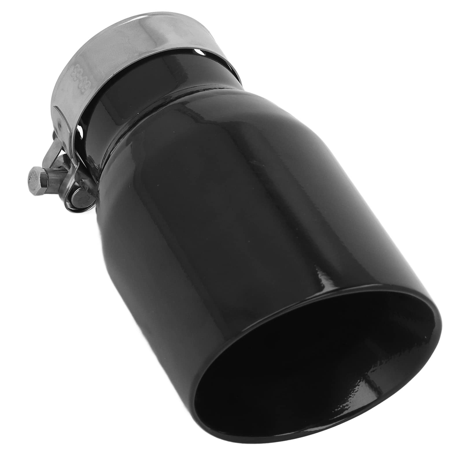 Aramox Terminale di Scarico, 160mm Punta di Scarico con Taglio Inclinato Ingresso Terminale di Scarico Auto 60mm Uscita 89mm Acciaio Inossidabile Nero per di Emissione