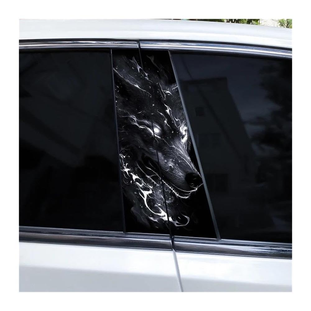 Body Parts 2pcs Car B-Pillar Decorative Decals A Fierce Wolf Car Center Column Sticker DIY(B)